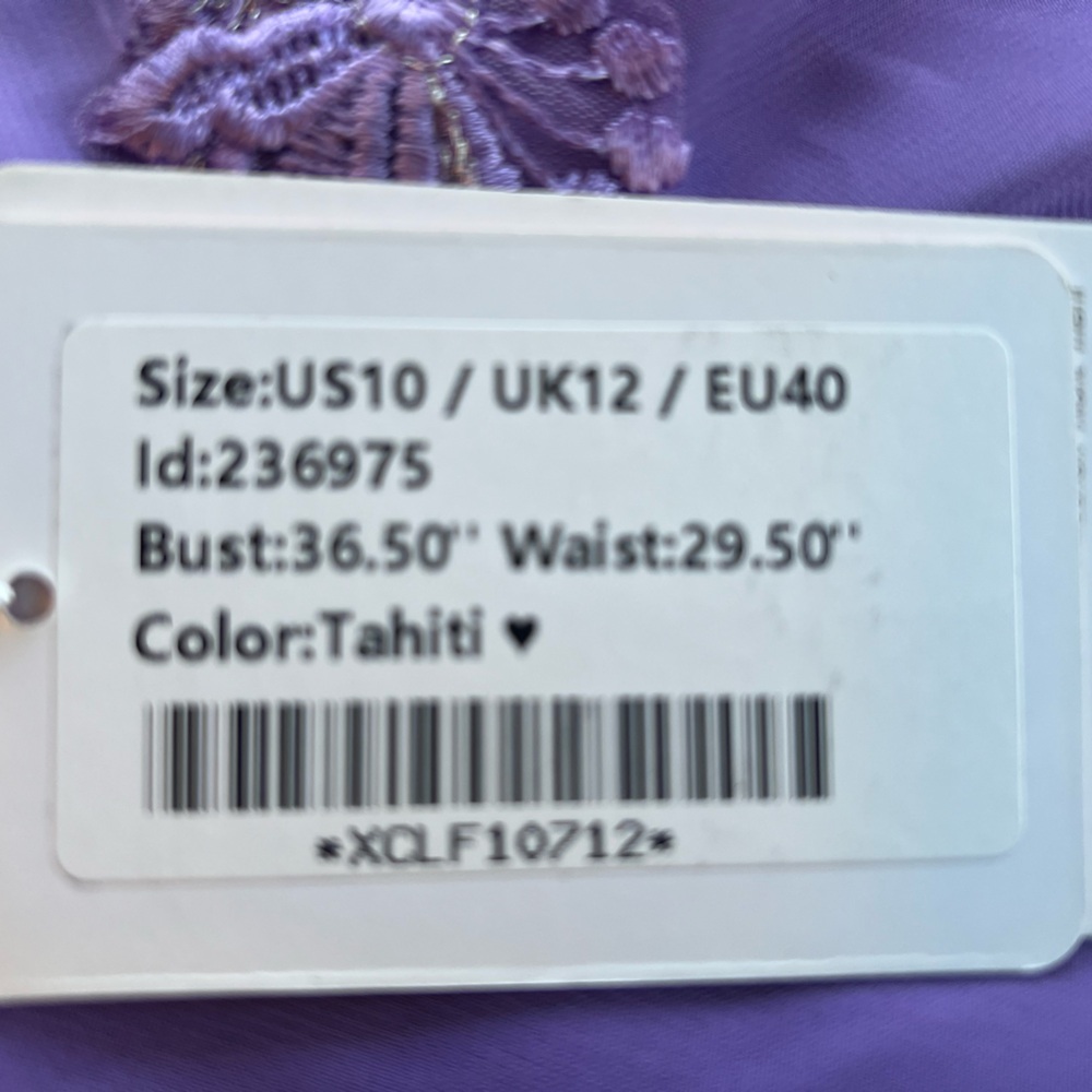 J J House Mother of the Bride dress. NWT Lavender with bodice detail size 10 - Picture 4 of 4